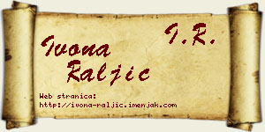 Ivona Raljić vizit kartica